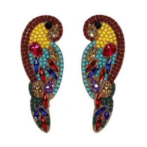 Gold-tone plated crystal bird stud earrings New